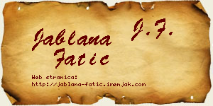 Jablana Fatić vizit kartica